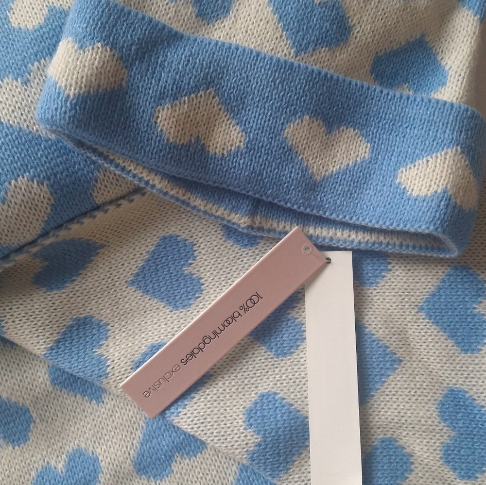 Aqua Heart Jacquard Scarf & Beanie Set - 100% Exclusive BLOOMINGDALES - $140 - Picture 4 of 7